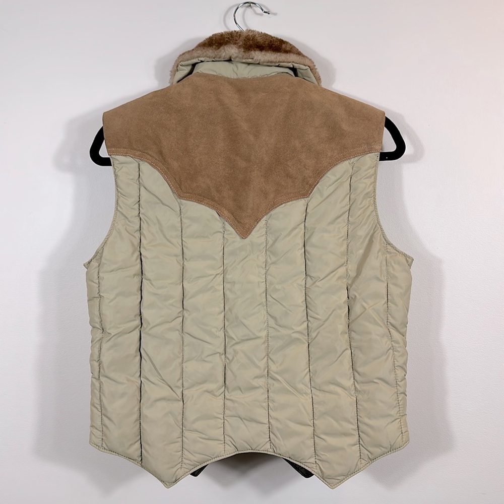 Vintage Woolrich Leather Down Western Vest - Picture 2 of 10